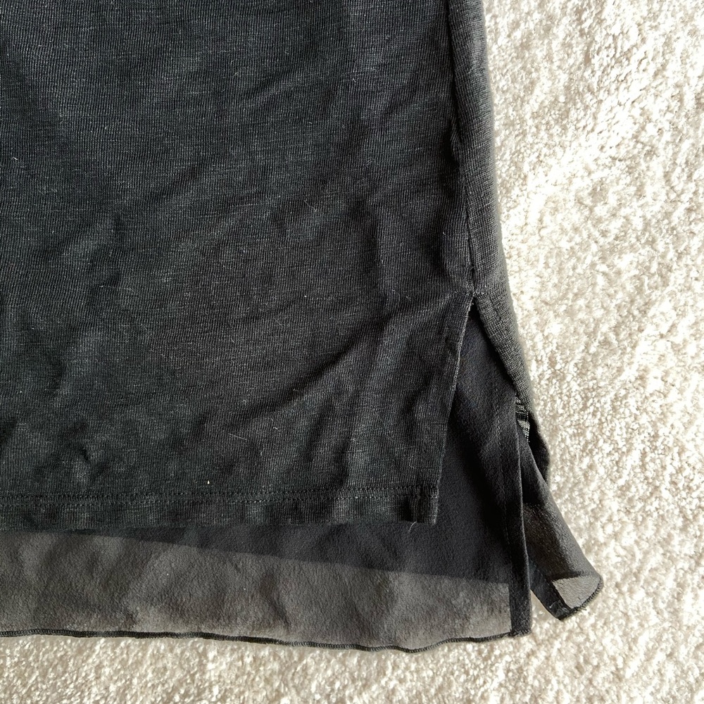VINCE Black Silk Linen Double Layer Tank Top L NWT - Picture 5 of 7